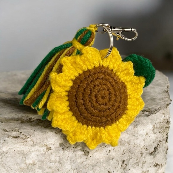 Accessories - Sunflower Crochet Keychain